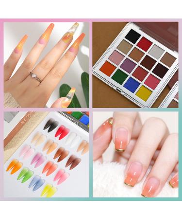 Gradient Nail Powder Set - 16 Color Solid Nail Pigment for Stunning Ombre Nail Art | Glittery DIY Nail Accessories - Buy Online on SooperMarket.com