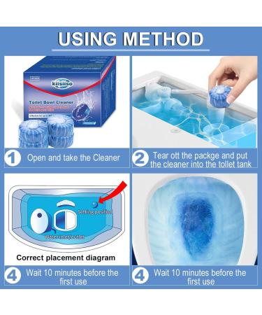 KIISIISO 54-Pack Toilet Bowl Cleaner Tablets for Commercial & Household Use - Blue, Multipurpose, Drop-in Tank Deodorizers - Buy Online on SooperMarket.com
