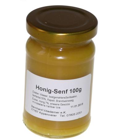 Wiedemer - sweet honey mustard made of fresh preparation with selected natural ingredients - 1 glass of 100g gourmet mustard for salad dressing marinade poultry fish bread cheese and much more.