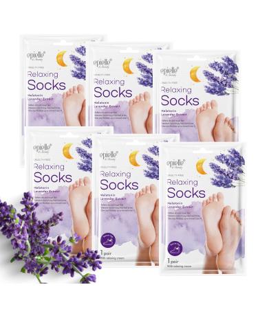 New Epielle Relaxing Foot Masks (Socks 6pk) Melatonin + Lavender Extract Deep Moisturizing 100% Vegan & Cruelty-Free, Beauty Gifts. Stocking Stuffers!!