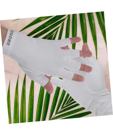 OSALADI 1 Pair Uv Gloves Summer Beach Gloves Summer Driving Gloves Nail Dryer Uv Glove Outdoor Hiking Gloves Nail Art Skin Care Supply Miss White Manicure Skin Care Products Fabric 19.5x8cm White - Buy Online on SooperMarket.com