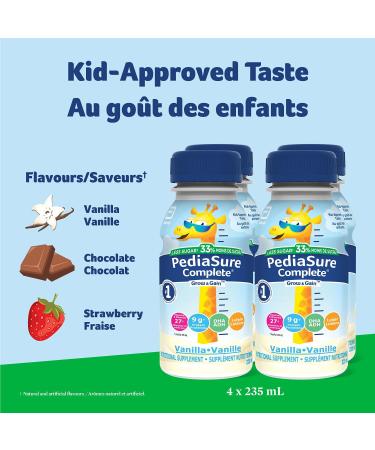 PediaSure Complete Reduced Sugar 33% Less Sugar Nutritional Supplement 4 X 235 ml Vanilla 940 ml Vanilla 235 ml (Pack of 4) - Buy Online on SooperMarket.com