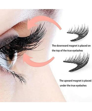 Natural Magnetic False Eyelashes Kit Reusable Magnetic Lashes without Eyeliner Natural Look 3D Effect Glamorous Magnetic False Eyelashes with Applicator Easy Wear No Glue NoMakeup Remover(B06-3) - Buy Online on SooperMarket.com