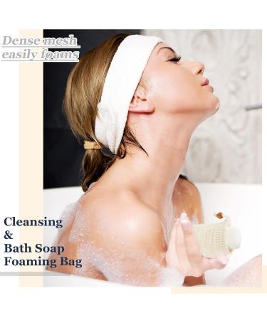 Cunhill Sisal Soap Saver Bag with Wooden Bead - Exfoliating and Drying Soap Pouch for Bath and Shower - Buy Online on SooperMarket.com
