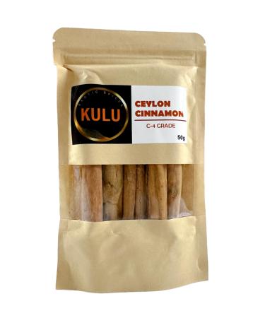 Kulu Pure Ceylon Cinnamon Quills (Sticks) C4 Grade 50g Resealable Pouch