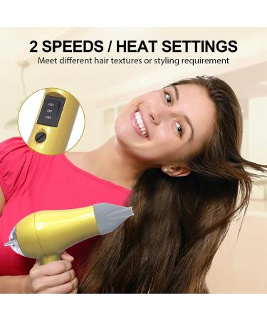Portable Travel Hair Dryer  Mini Blow Dryer 1200W with Folding Handle & 125/250V Dual Voltage  with Concentrator & Diffuser Attachment - Buy Online on SooperMarket.com