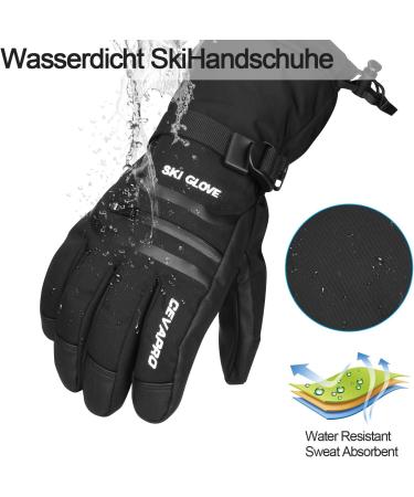 Yobenki Ski Gloves - Warm 3M Thinsulate Snowboard Gloves for Men with Touchscreen | Winter Outdoor Gear (-34 /-30 ) - Anti-Rolling Black L - Buy Online on SooperMarket.com