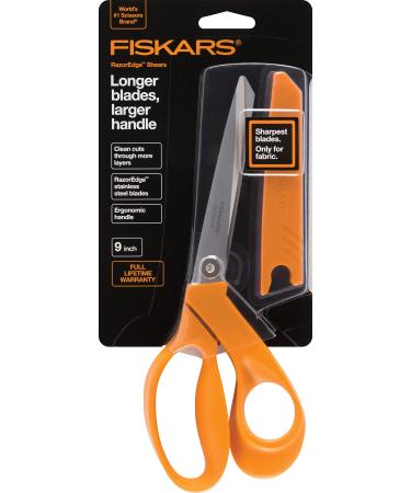 Fiskars Crafts 8190 RazorEdge Fabric Shears  9-Inch Orange 9 Orange