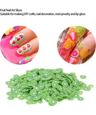 Fruit Nail Art Slices Fruit Slices for Nail Art 10g/pack Fruit Shaped Nail Art Slices Polymer Clay Nail Art Glasses Decoration Accessories for DIY Crafts Nail Art and Cellphone Decoration(Kiwi) - Buy Online on SooperMarket.com