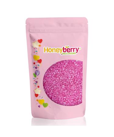 Edible Pink Glitter Coated Sugar Crystals 200g - Glimmer Pearl Sugar Nibs for Baking - Sparkling Sugar Crystals for Cakes and Cupcakes Decoration - Shimmer Shiny Coarse Sugar Pearls and Sprinkles