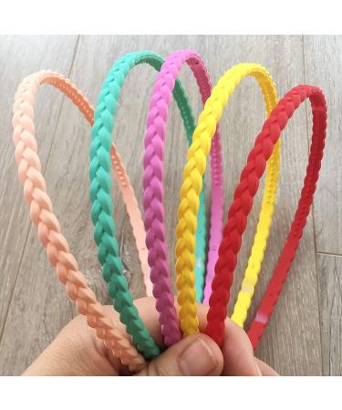 Pack of 12 Thin Hair Bands for Girls & Women - Yazon Model 2 Plastic with Teeth Narrow | International Shipping Available - Buy Online on SooperMarket.com