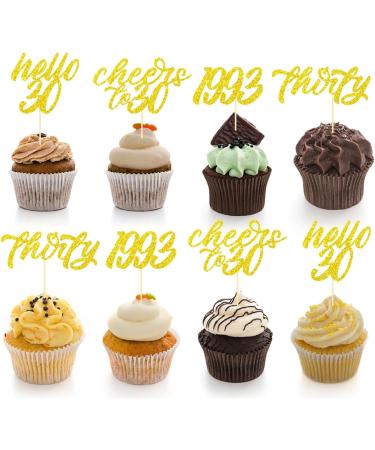 30th Birthday Party Decorations - Glitter Cake & Cupcake Toppers for Women & Men - Celebrate 30 Years with Joy! - Buy Online on SooperMarket.com
