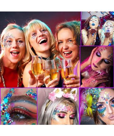 12 Colors Chunky Body Face Glitter - Sparkle Holographic Makeup Palette - Buy Online on SooperMarket.com