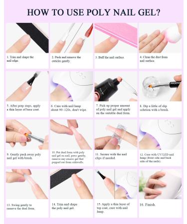 Phoenixy Poly Nail Gel Kit - 9 Colors Poly Nail Extension Gel with 48W LED UV Lamp | Extension Starter Kit Gift for Women - Buy Online on SooperMarket.com
