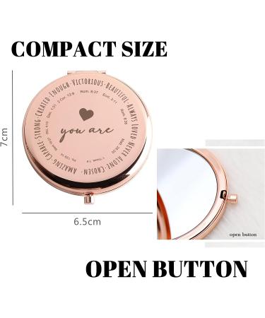 GAOLZIUY Rose Gold Inspirational Compact Mirror for Women - Christian & Appreciation Gifts - Buy Online on SooperMarket.com