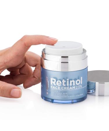 Retinol 2.5% High Potency Face Cream - Organic Anti-Aging Moisturizer with Vitamin C & Hyaluronic Acid - 1.7oz for Dry Skin - Buy Online on SooperMarket.com