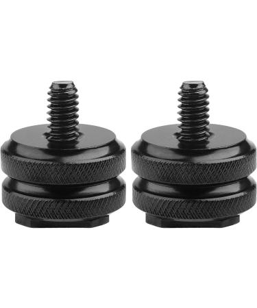 Camera Hot Shoe Mount to 1/4"-20 Tripod Screw Adapter Flash Shoe Mount for DSLR Camera Rig (Pack of 2) SL-1/4hotshoe-2