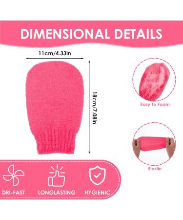 Sibba 2 Pairs Exfoliating Gloves for Body Scrubbing and Tan Removal - Red Exfoliating Mitt for Shower Bath - Effective for Dead Skin and Keratosis Pilaris - Buy Online on SooperMarket.com
