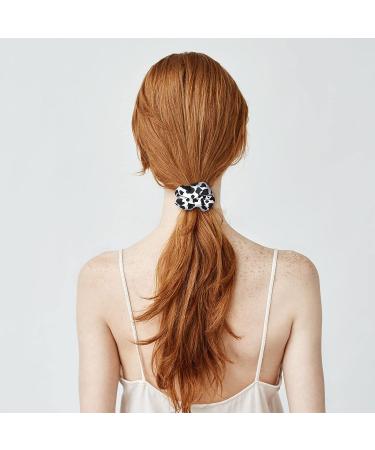 Western Cow Print Scrunchies Set - 20 Pieces | Silk Satin Hair Ties for Player Team | Elastic Hairbands for Sports | Black Scrunchy Ponytail Holder - Buy Online on SooperMarket.com
