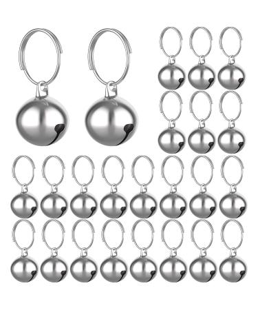 Outus 24 Sets of Cat Bells for Cat and Dog Collar Pendant Pet Cat and Dog Bell Pet Pendant Accessories Silver