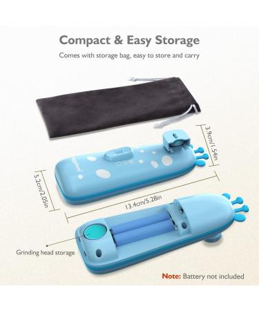 Megainvo Electric Baby Nail File Trimmer with 10 Grinding Heads - Safe, Quiet, LED Light - Baby Nail Clippers for Newborns & Toddlers - Blue - Buy Online on SooperMarket.com