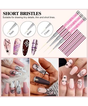 Saviland Nail Art Liner Brush Set - 6-Piece Rose Gold Nail Design Tool for Precision Liner Art & French Manicure - Buy Online on SooperMarket.com