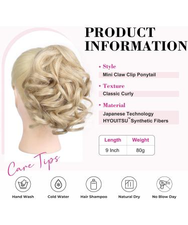 REECHO 9 Short Ponytail Extension Classic Loose Curly Wavy Claw Clip Hair Extension HP001 - Medium Blonde - Buy Online on SooperMarket.com