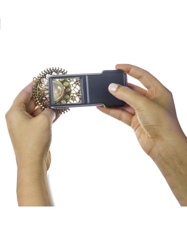 Carson PO-25 MiniBrite LED Lighted Pocket 3x Magnifier | Grey | Built-in Sliding Lens Cover | 2.0 x 0.6 x 4.5 inches - Buy Online on SooperMarket.com