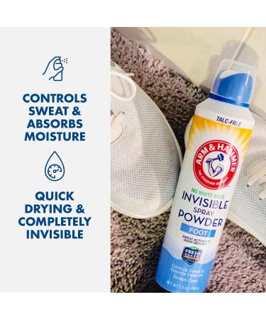 Arm & Hammer Invisible Foot Powder Spray - Talc-Free Foot Odor & Sweat Control - Odor Eliminator for Men & Women - 7 Oz (Pack of 3) - Buy Online on SooperMarket.com