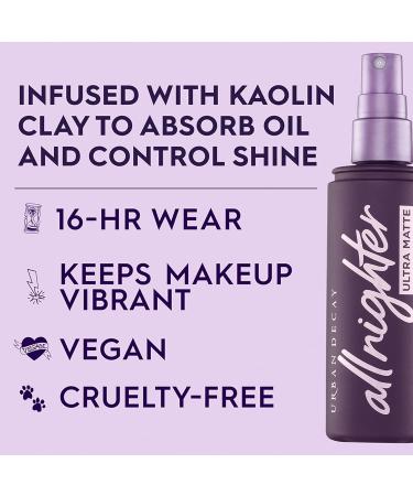 Urban Decay All Nighter Ultra Matte Setting Spray - 16-Hour Makeup Finishing Mist for Oily Skin - Oil & Shine Control - 4 Fl Oz - Buy Online on SooperMarket.com