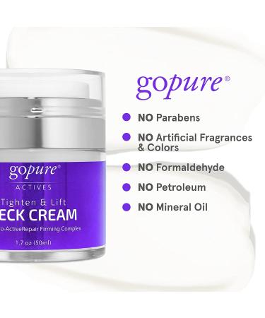 goPure Neck Cream with Repair Complex - Pro-Active Lift Neck Firming Cream - 1.7 oz - Tighten & Smooth Neck Wrinkles - Buy Online on SooperMarket.com