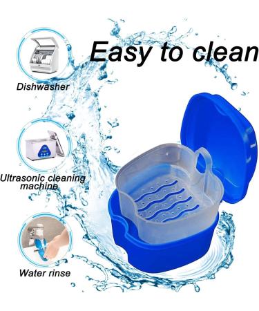 Denture Case Orthodontic Dental Retainer Box False Teeth Storage Container Dentures Container with Filter for Home & Travel Blue2 - Buy Online on SooperMarket.com