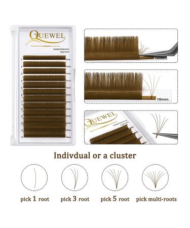 QUEWEL Easy Fan Brown Volume Lash Extensions 0.07 D 9-16mm | Self Fanning 2D-10D Volume Eyelash Extensions - Buy Online on SooperMarket.com