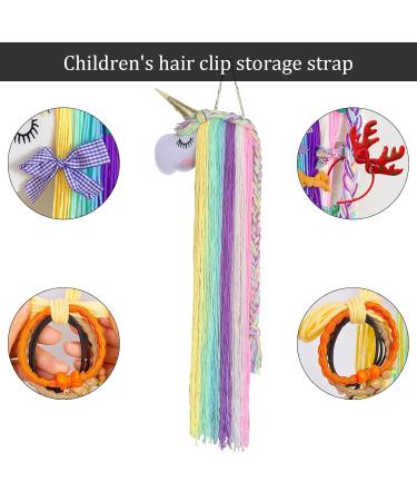 ZSMJAER Hair Clip Storage for Girls Unicorn Hair Clip Holder Rainbow Yarn Tassel Organiser Hair Accessories Unicorn Theme Party Decoration - Buy Online on SooperMarket.com
