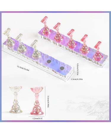 2 Set Nail Stand for Press-On Nails Display - Aurora Acrylic Exercise Hand for Nail Design & Magnetic Tips - Buy Online on SooperMarket.com