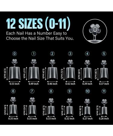 TOMICCA Short Coffin French Edge Nail Tips - 240pcs Half Cover False Nails - Natural Matte Acrylic Extensions - 15 Sizes Salon Quality Artificial Nails - Buy Online on SooperMarket.com