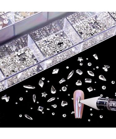 600 Clear Diamonds + 2500 Flat Rhinestones Kit for Nail, Shoes, Clothes, Jewels - DIY Nail Art Decorations - Buy Online on SooperMarket.com