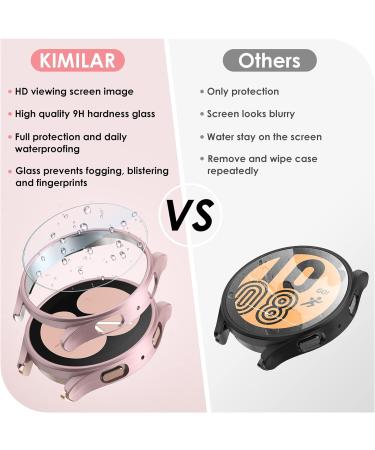 KIMILAR 5+5 Pack Galaxy Watch 5/4 Screen Protector Case 40mm - Anti-Fog Tempered Glass & PC Bumper for Samsung Galaxy Watch 5 40mm and Galaxy Watch 4 40mm - Black/Silver/Clear/Rose Gold/Pink - Buy Online on SooperMarket.com