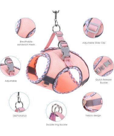 Brifit Cat Harness and Lead Set | Soft Mesh Adjustable Reflective Vest for Small Cats | Escape-Proof Kitten Harness with Leash | Pink XXS - Buy Online on SooperMarket.com