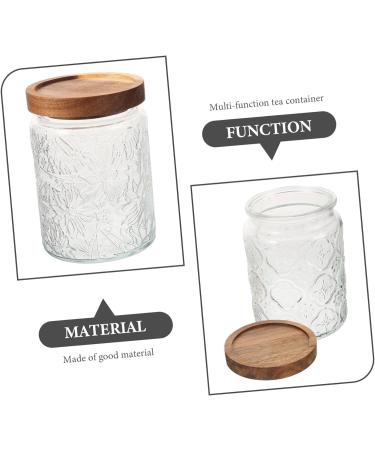 Alipis 2pcs Glass Jar Cereal Container Candy Jar Canisters Household Dried Food Container Household Storage Jar Candy Container Storage Accessory Snack Holder Cereals Wood Tea - Buy Online on SooperMarket.com