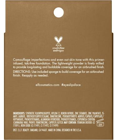 e.l.f. Camo Powder Foundation Tan 425 N 8g - Lightweight Primer-Infused Formula for Long-Lasting Medium-to-Full Coverage - Buy Online on SooperMarket.com