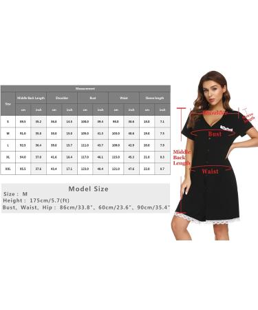 Uniexcosm Maternity Nursing Nightdress - Short Sleeve Button Down Nightgown for Women - Comfortable Maternity Pyjamas - Light Grey XXL - Buy Online on SooperMarket.com