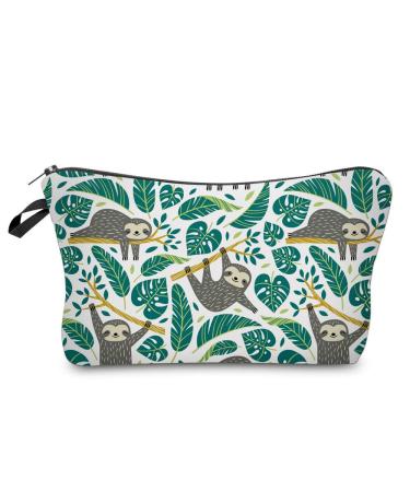 LOOMILOO Cosmetic Bag for Women, Adorable Roomy Makeup Bags Travel Water Resistant Toiletry Bag Accessories Organizer Sloth (Sloth 51476) A:Sloth 51476