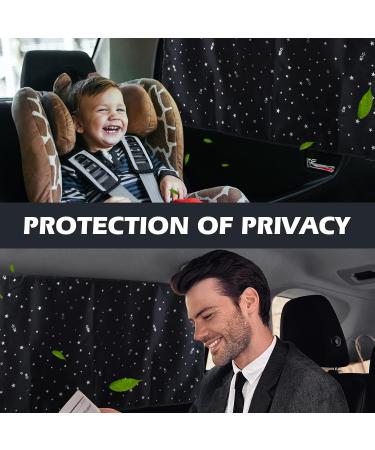 ZATOOTO Car Side Window Sun Shade Magnetic Blackout 2PCS 100*50cm Black Star | UV Protection and Privacy Car Curtains for Baby - Buy Online on SooperMarket.com