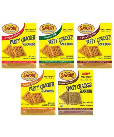 Savory Saltine Seasoning, 1.4 Ounce, All Flavors Sampler Set, 5 Flavors, 5 Pack