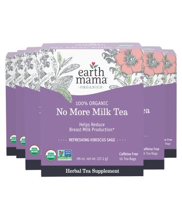 Earth Mama Organic No More Milk Tea | Helps Reduce Breastmilk Production for Weaning 16 Teabags Per Box (6-Pack) No More Milk 16 Count (Pack of 6)