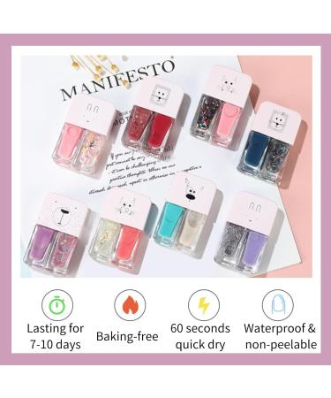 Purple Nail Polish 2 in 1 Quick Dry & Long Lasting Nail Varnish Water Based Breathable Natural Nail Polish No Need Baking Pearl Nail Polish Nail Paint for DIY Nail Art Violet - Buy Online on SooperMarket.com