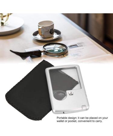 Card Type Magnifying Glasses Credit Card Sized Magnifying Lenses Ideal Pocket Magnifier for Reading Magnifying Glass with LED Light and Leather Case - Buy Online on SooperMarket.com