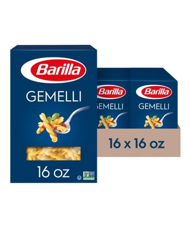 Barilla Gemelli Pasta, 16 oz. Box (Pack of 16) - Non-GMO Pasta Made with Durum Wheat Semolina - Italy's #1 Pasta Brand - Kosher Certified Pasta Gemelli 16 Pack