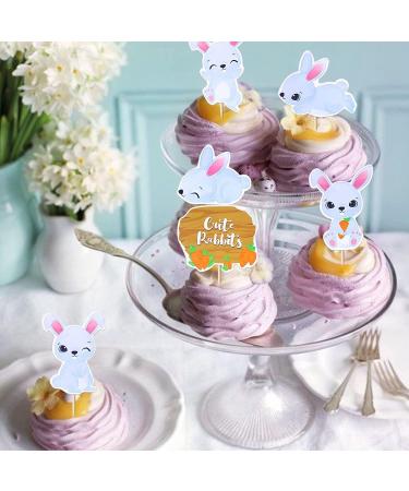 Easter Bunny Cake Decoration Set - 36 Rabbit Cupcake Picks & Kids Birthday Party Decor - Buy Online on SooperMarket.com